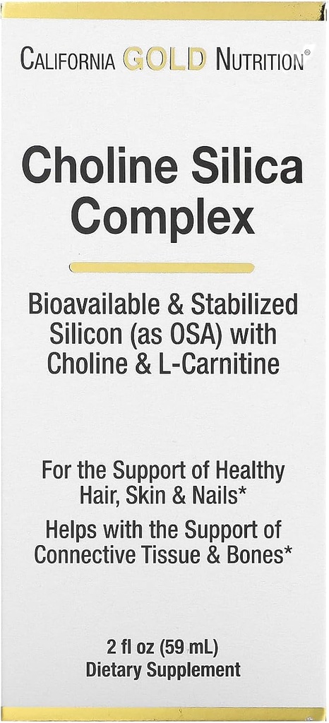 California Gold Nutrition Choline Silica Complex, Biodisponible & Silicone stabilisé avec Choline & L-Carnitine, 2 fl oz (59 ml)