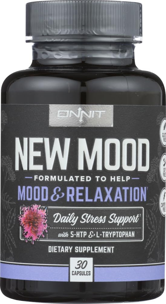 Onnit nouveau complément alimentaire d'humeur, l'humeur et la relaxation, support de stress quotidien, sans gluten, 30 capsules
