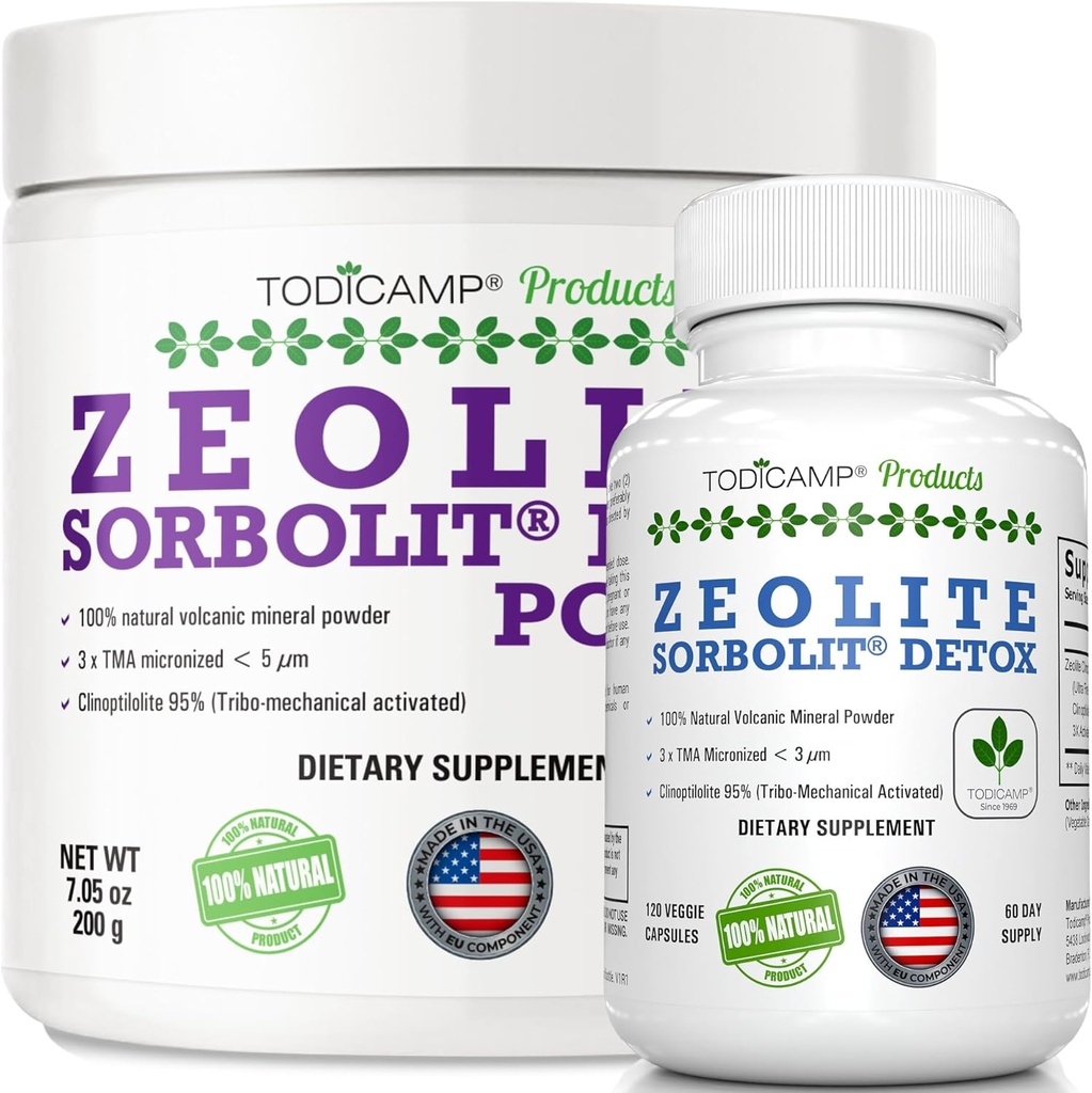 Zeolite Detox Pack minimo 60 giorni di fornitura Zeolite capsule e polvere Zeolite Bundle