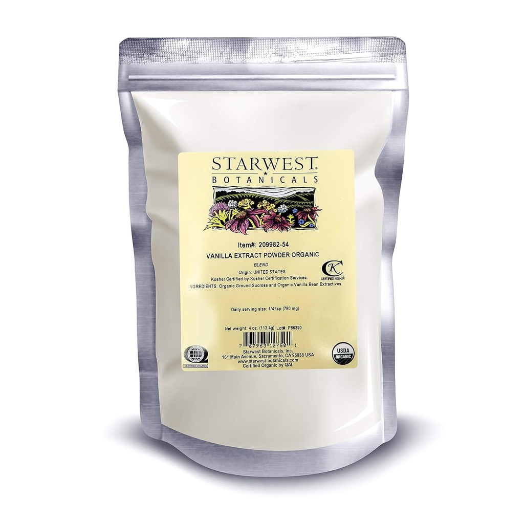 Starwest Botanicals Bio Vanille Extrakt Pulver, 4 Unzen