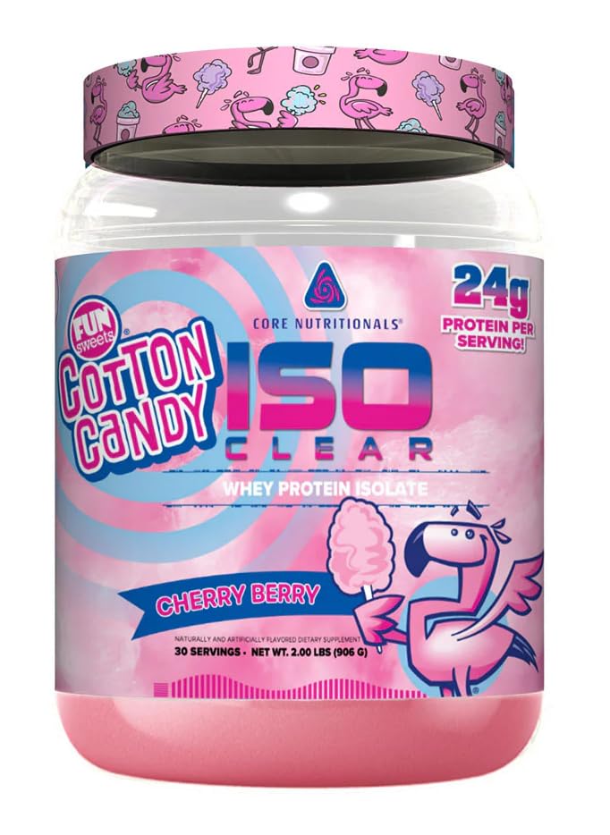 Nutrizioni Nutrizioni Nutrizioni Nutrizione Iso Clear Whey Protein Isolate | Low Calorie, Carb, & Fat | Lactose Free & Easy to Digest | 24g Protein, Zero Sugar | 2 Pound (Fun Sweets Cherry Berry)