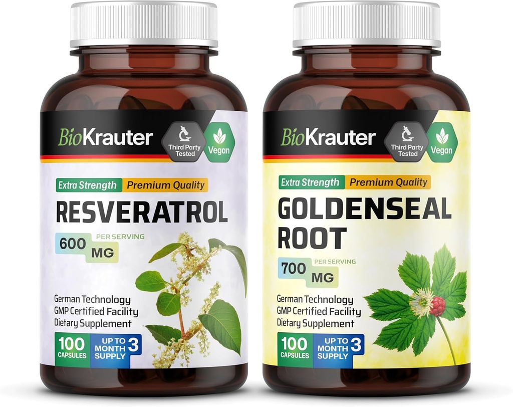 BIO KRAUTER Resveratrol 100 Kapseln & Goldenseal 100 Kapseln