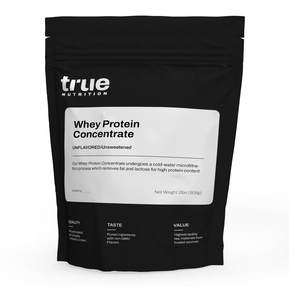 Vera Nutrizione - Concentrato di proteine del siero di siero - Polvere di proteine del siero di latte al 100% - Polvere di proteine a basso contenuto di carboidrati rapida agisce con aminoacidi essenziali - Alta in leucina (2 lb, non aromatizzata)