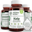 Integratore naturale di supporto della tiroide di Nutra Kelp Iodine, rafforza il sistema immunitario, e regola il metabolismo, la kelp del mare vegano, non OGM, l'estratto di alghe marine a fonte atlantica, 225 mcg, 250 compresse