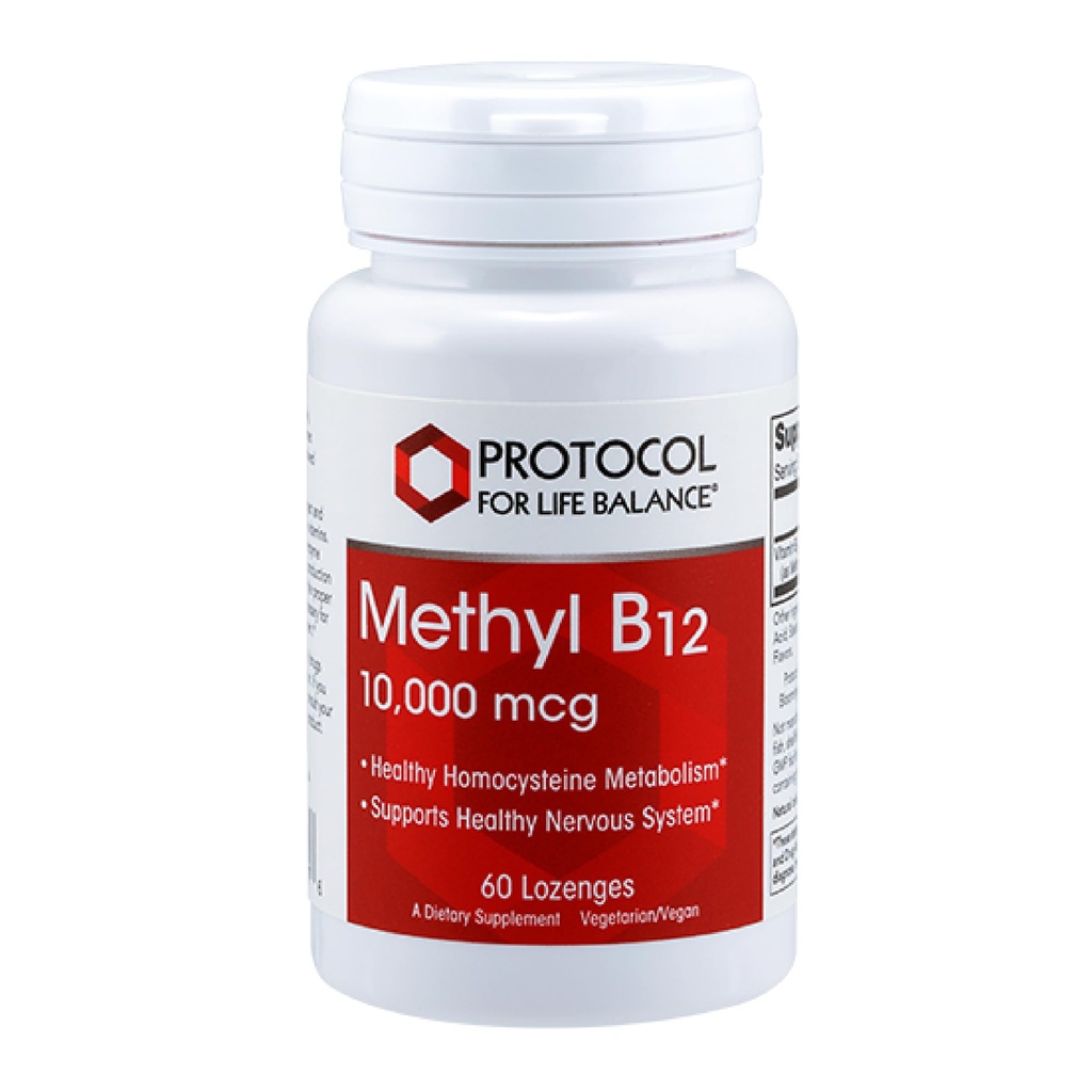 Protokoll Methyl B12 10.000mcg - Vitamin B12 - Energieunterstützung und Gehirnergänzung - 60 Lozenges