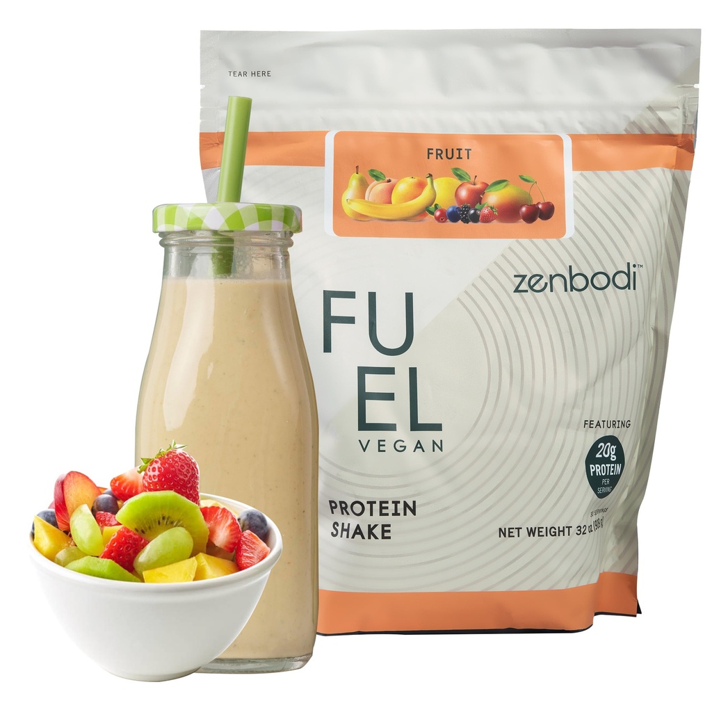 Kraftstoff Vegan Protein Pulver Frucht Geschmack - 21g Protein Jede Servierung, Köstliche pflanzenbasierte Mischung für Muskelwachstum, von Pea, mit Vegan D3, keine künstlichen Geschmacksrichtungen, Glutenfrei