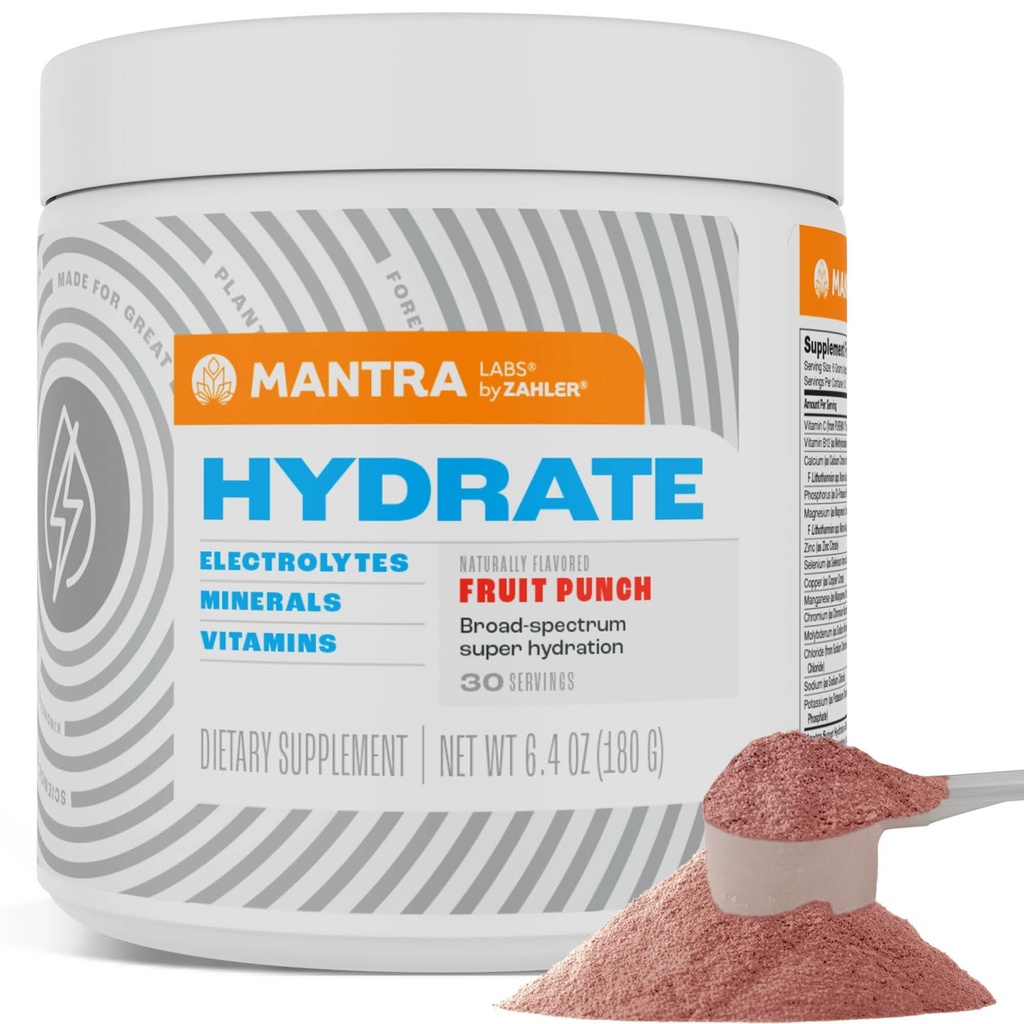 Zahler Mantra Gioco-Changing, Great-Tasting, Zucchero-Free Hydration Supplement, Fruit Punch Aromaed, 30 Serve.