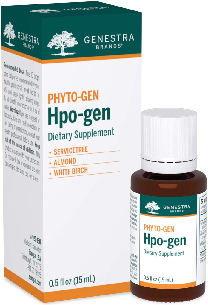 Genestra Brands Hpo-gen | Servicetree, Mandorla e White Birch Herbal Supplement | 0.5 fl. oz.