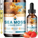 Sea Moss Liquid Drops Supplement, Irish Sea Moss mit Soursop Black Elderberry Ashwagandha Burdock Root - Multivitamine Seamoss Liquid Drops Unterstützung Antioxidans, Immune, Haut Gut Gesundheit, 2 Fl Oz