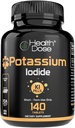 Health Dose Potassium Iodide (KI) - 130mg, 140 Tabletten - Short-Term Schilddrüsenschutz, Iodine Supplement & Schilddrüsengesundheitsunterstützung. Voller Monat Lieferung.