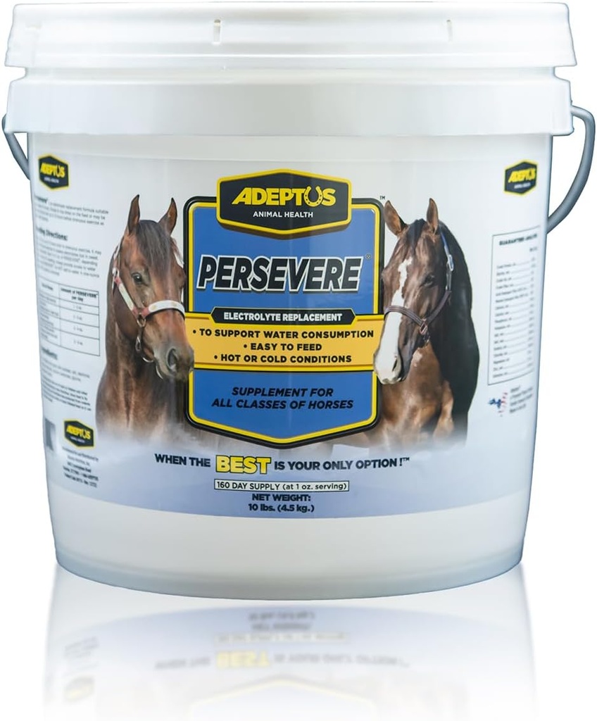 Adeptus Nutrition Persevere Elektrolyt-Ergänzung für alle Klassen von Pferden, unterstützt Hydration, Balanced Formel für Sweat-Ersatz, Prebiotic Yeast Base, Easy-Feed Powder, 10 Lbs
