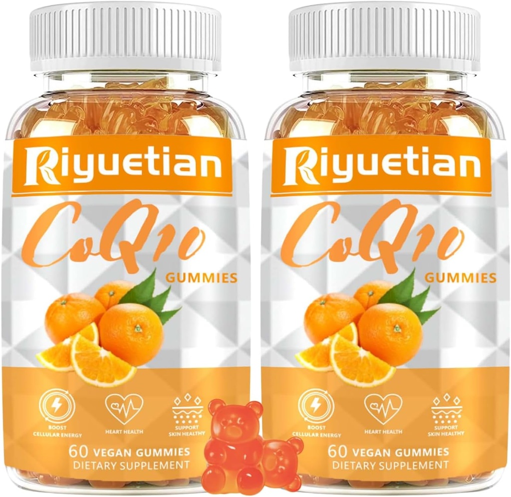 2 packCOQ10 Gummie - CoQ10 500mg + Omega-3 EPA/DHA + Magnesium Glycinat + Zink Citrat, um Herzgesundheit, Energieproduktion, Immunsystem und Mineralabsorption zu unterstützen