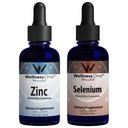 WellnessOne Ionische Flüssigkeit Zink & Selen Flüssigkeit Tropfen - Zink Selen Bundle zur Unterstützung des Immunsystems & Schilddrüse & Herzgesundheit - 1,67 fl oz Zink & Selen Flüssigkeit Tropfen