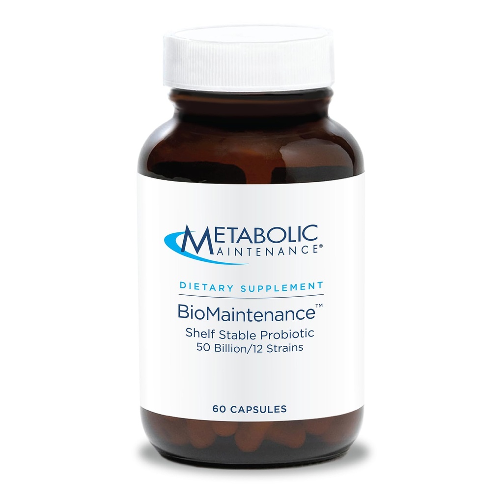 Manutenzione metabolica Biomantenance Shelf Stable Probiotic - 50 miliardi di CFU + 12 Strain Probiotic Gut Health Supplement - Contiene Lactobacillus Acidophilus + Lactobacillus Gasseri (60 capsule)