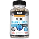 Kaya Naturals - Neuro Gehirn für Gedächtnis & Fokus - Nootropic Energy Capsule - Nootropic Brain Support Supplement - Fokus & Konzentration & Lerngenauigkeit - Kognitive Funktion - 180 Zähler