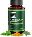 Integratore di supporto per lo zucchero nel sangue con Gymnema, Neem, Turmeric e altre erbe e vitamine, supporta livelli normali di zucchero nel sangue, alimentazione di 60 giorni, 120 capsule