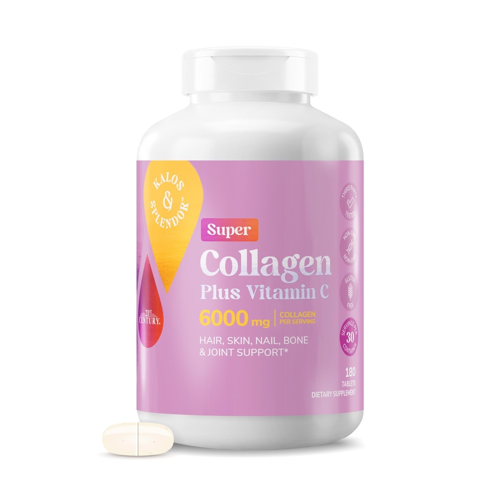21st Century Super Collagen Plus Vitamina C Compresse, 180 Conte