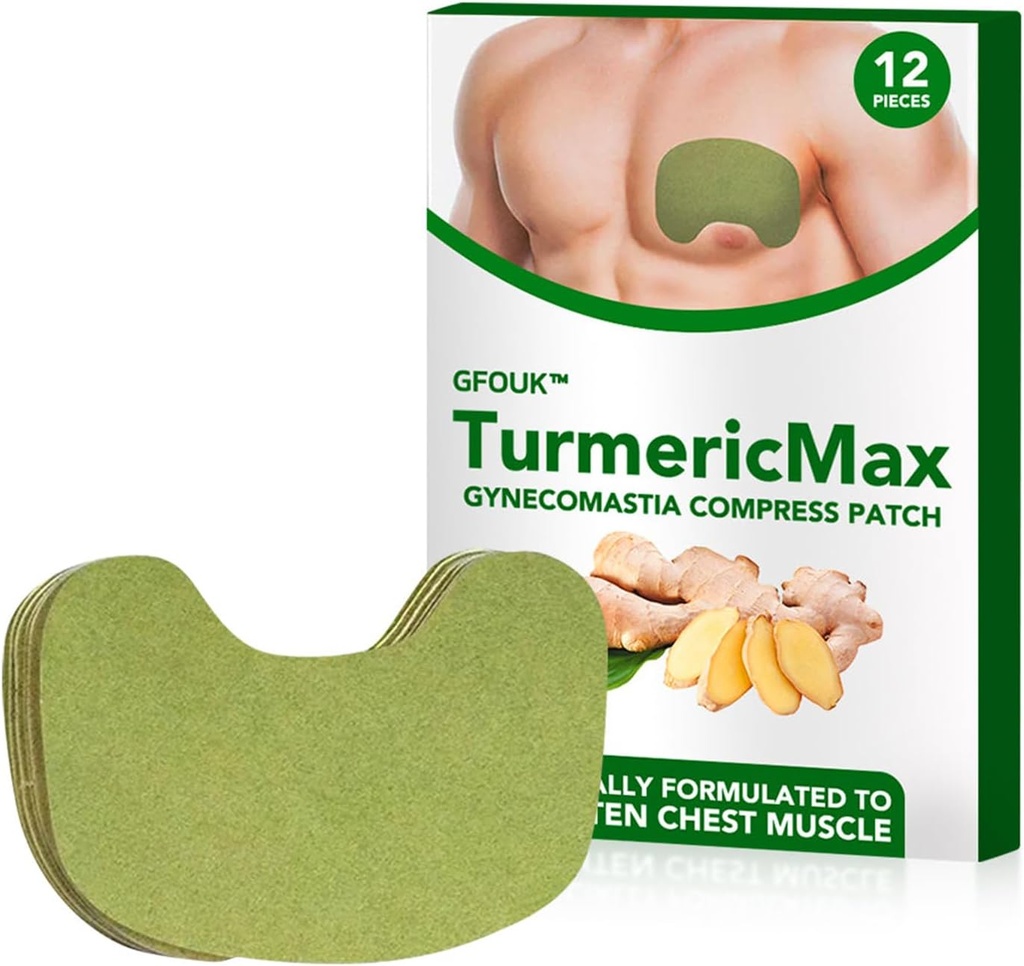 Gynécomastie Compresse Patch - Crème de gingembre pour hommes, Muscles de poitrine serrés et sculptants avec ingrédients naturels (1paquet)