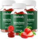 Embody Multivitamin Retinol Gummy - 180 Count, Fragola Flavor - Vitamina A Supplemento per Anti-Aging, Acne e Pelle chiara - Capelli, Pelle e Unghie Glowing e Gioventù - Biotina, Vitamina C