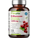 biophix D-Mannose 1000mg Kapseln mit Cranberry & Probiotics - D Mannose Ergänzungen für Frauen - D-Mannose Pillen für Urinary Tract & Bladder Health Support - Digestive Well-Being - 120 Vcaps