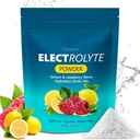 Polvere di elettrolito di idratazione, Keto & No Sugar - Alto potassio (1000mg) con aroma di lampone di limone - Polvere di elettrolito senza zucchero di calorie zero, non OGM 32 Serve