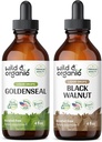 Teinture de seau d'or sauvage et biologique 4 fl oz et noir de noyer Teinture 4 fl oz