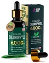 Clorofilla Liquid Drops 6000 mg - Supplemento di clorofilla liquida Premium - Antiossidante all-in-One per Boost immunitario, aumento di energia, supporto di digestione & Detox veloce - Non-GMO, Vegan