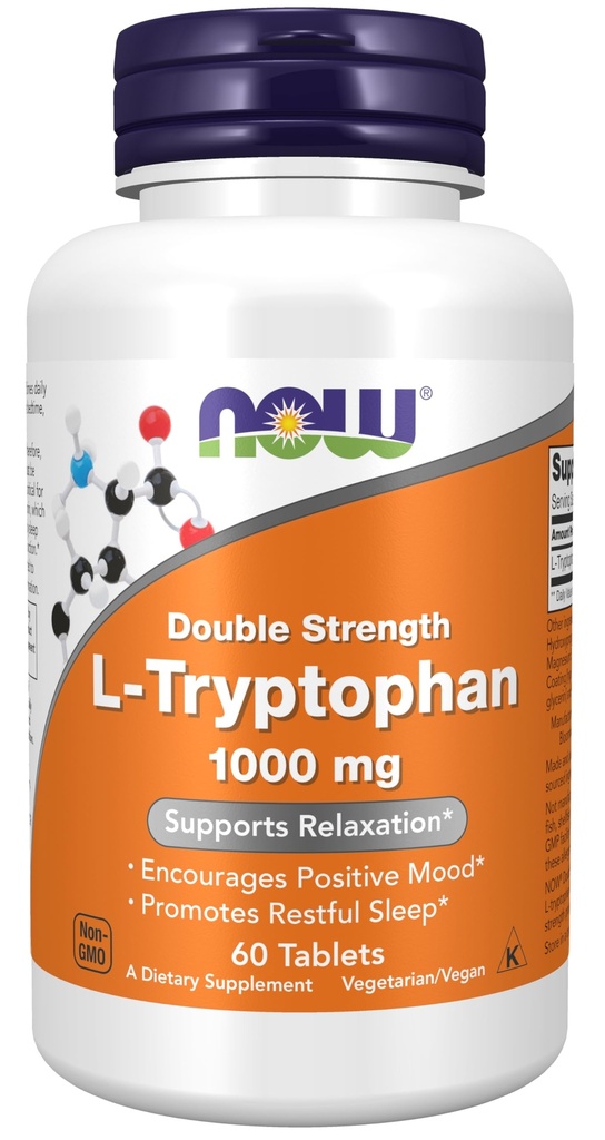 JETZT Nahrungsergänzungsmittel, L-Tryptophan 1.000 mg, doppelte Stärke, fördert positive Stimmung*, unterstützt Entspannung*, 60 Tabletten