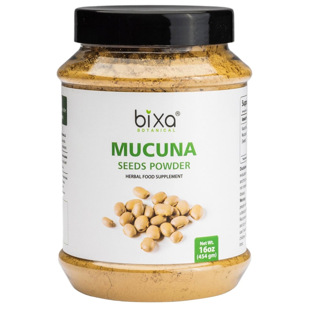 polvere di Mucuna Pruriens BOTANICAL | Polvere di Velvet Bean | Kapikacchu | Kaunch Beej | Supplemento di erbe ayurvedic ǀ Energy Booster | 1 Pound / 16 OZ | Gluten Free, Non-GMO, Steam Treated, Vegan,