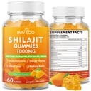 Shilajit Gummies 1000mg Sugar Free - Shilajit Supplemento per Uomo e Donne - Alta in 85+ Minerali Trace & Acido Fulvico - Energia, Cervello, Immunità - 60 Gummies