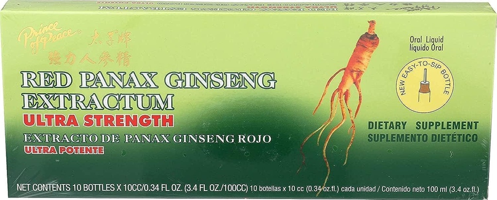 Extrait de Ginseng Panax rouge ultra-fort - Prince de la Paix, 30 btl, 10cc chacun, paquet de 3