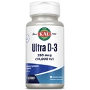 KAL Ultra Vitamina D3 250 mcg (10000 IU), Vitamina D ad alta potenza, Assorbimento di calcio, Integratore di supporto per la salute e l'immunità, Dissolvere istantaneo, Attivamelt non aromatizzato, 90 porzioni, 90 compresse Micro