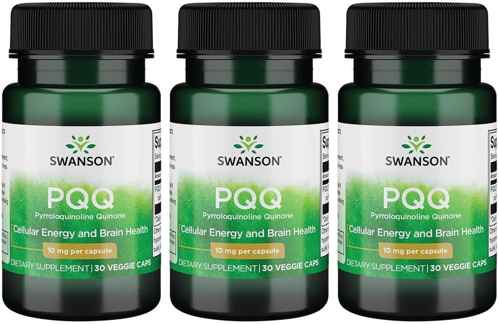 Swanson Pqq Pyrroloquinoline Quinone 10 mg 30 Caps végétaliens (3 Pack)