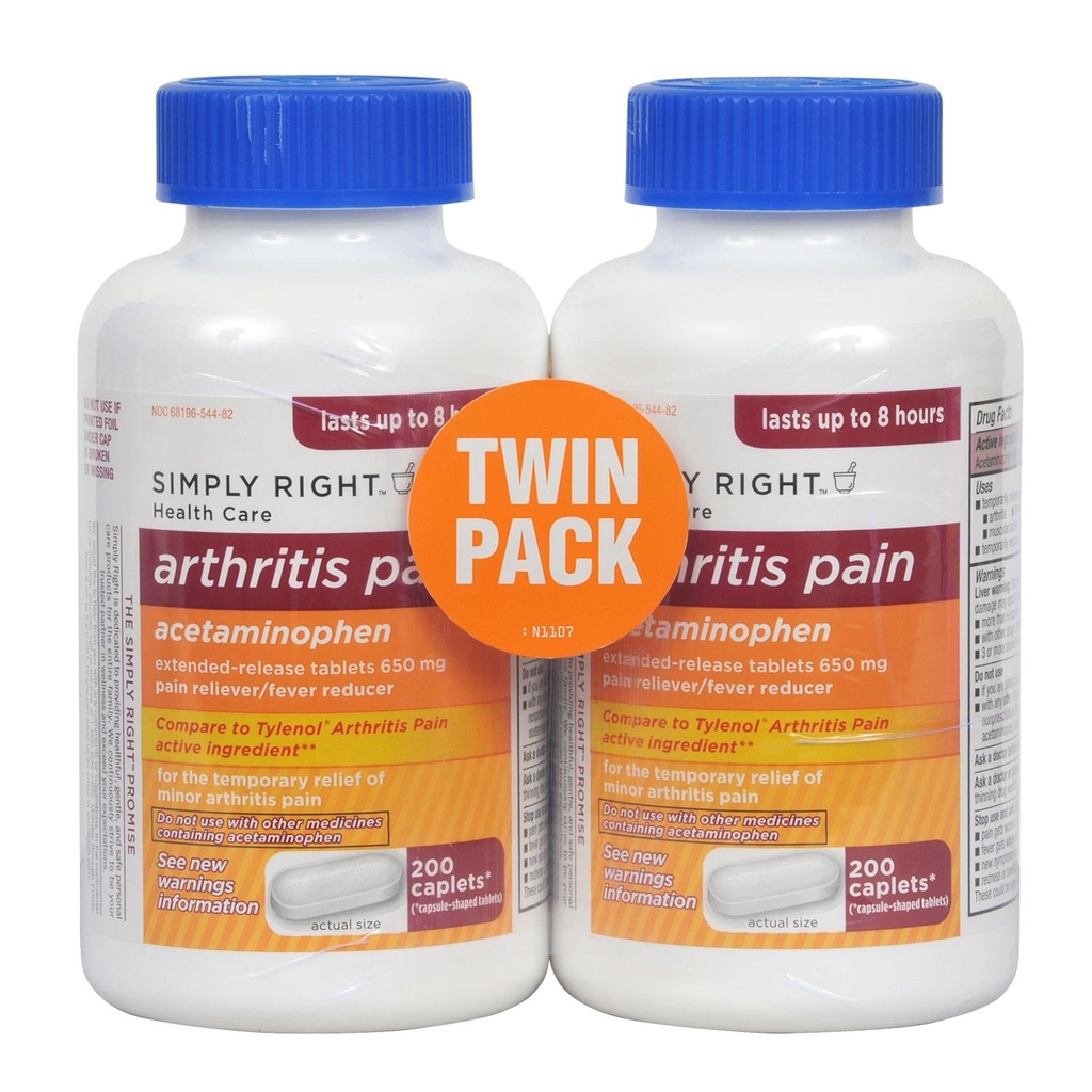 Arthrite soulagement de la douleur, libération prolongée, acétaminophène 650 mg, 400 Caplets