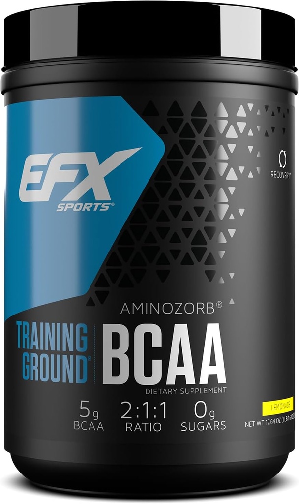 EFX Sports Training Ground BCAA Exclusivité complète des acides aminés hautement solubles Exclusivité avant, intra ou après l'entraînement Exclusivité sucre libre de 500 grammes (Lémonade)