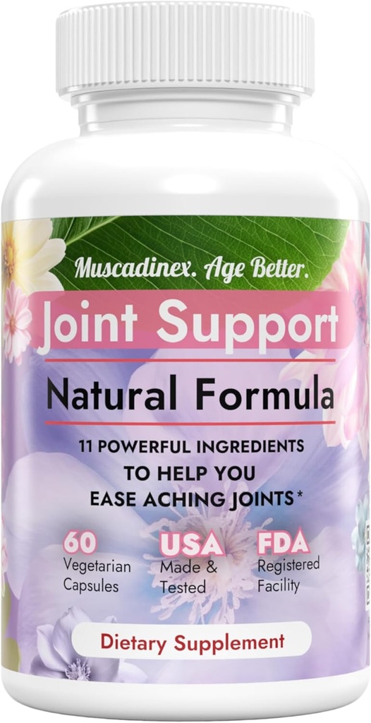 Supplément d'appui conjoint. 11 Ingrédients. 60 gélules. USA Made. Supplément curcuma avec Quercetin, Bromelain, Glucosamine Chondroïtine, méthionine, Ginger, Boswellia