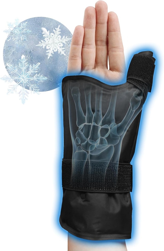 Wrist Ice Pack Wrap, Gel Compression Support, Flexible Hot & Cold Brace pour blessures à la main réutilisables, Rheumatoid, Tendinitis, Gonflement, Carpal Tunnel, Arthritis, Cold Pack pour la douleur et la thérapie musculaire