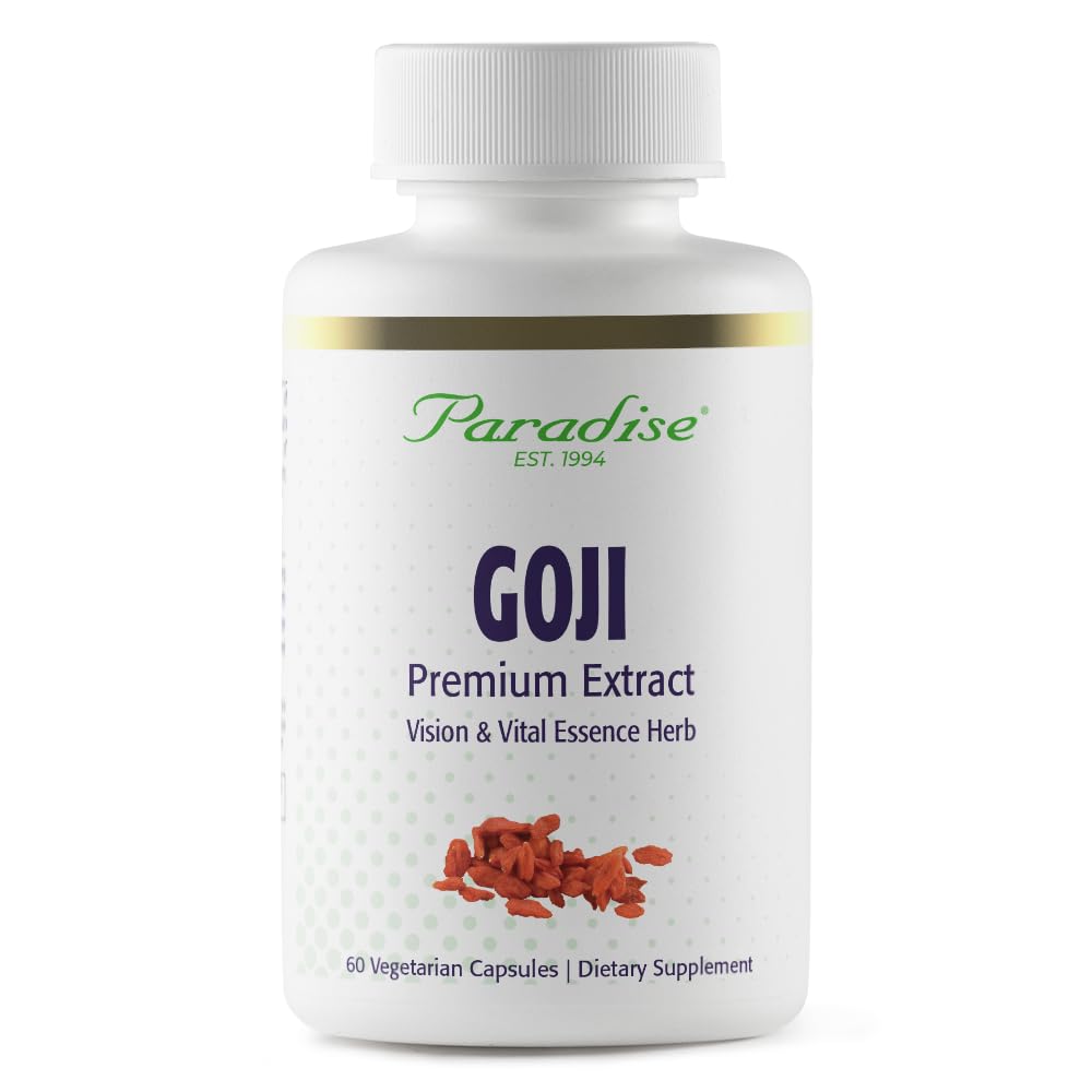 Paradise Herbs Goji Extract, Vital Essence Kräuter, Haut, Augen, Body Support, Vegan, Glutenfrei, Non GMO, 60 Count Vegetarische Kapseln