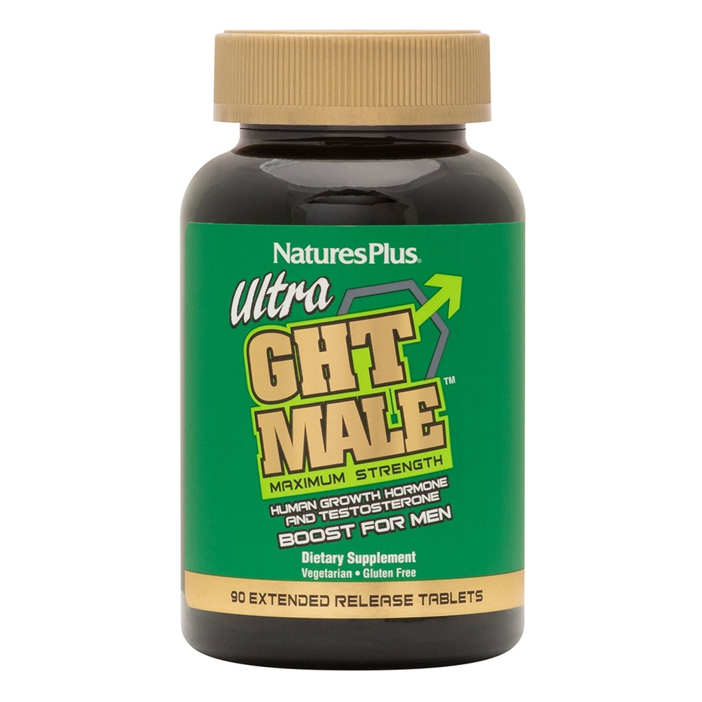 NaturesPlus Ultra Male Extended Release Bilayer Tabletten - 90 Vegetarische Ergänzungen - Maximale Stärke Natürliche Testosteron & Human Growth Hormone Boost- Gluten-Free - 30 Portionen