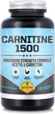Carnitine 1500 - Acetyl L-Carnitine 1500mg Maximum Strength Carnitine Supplement - Supports Energy, Memory, Focus and Weight Loss Management - 120 Vegetarian Capsules