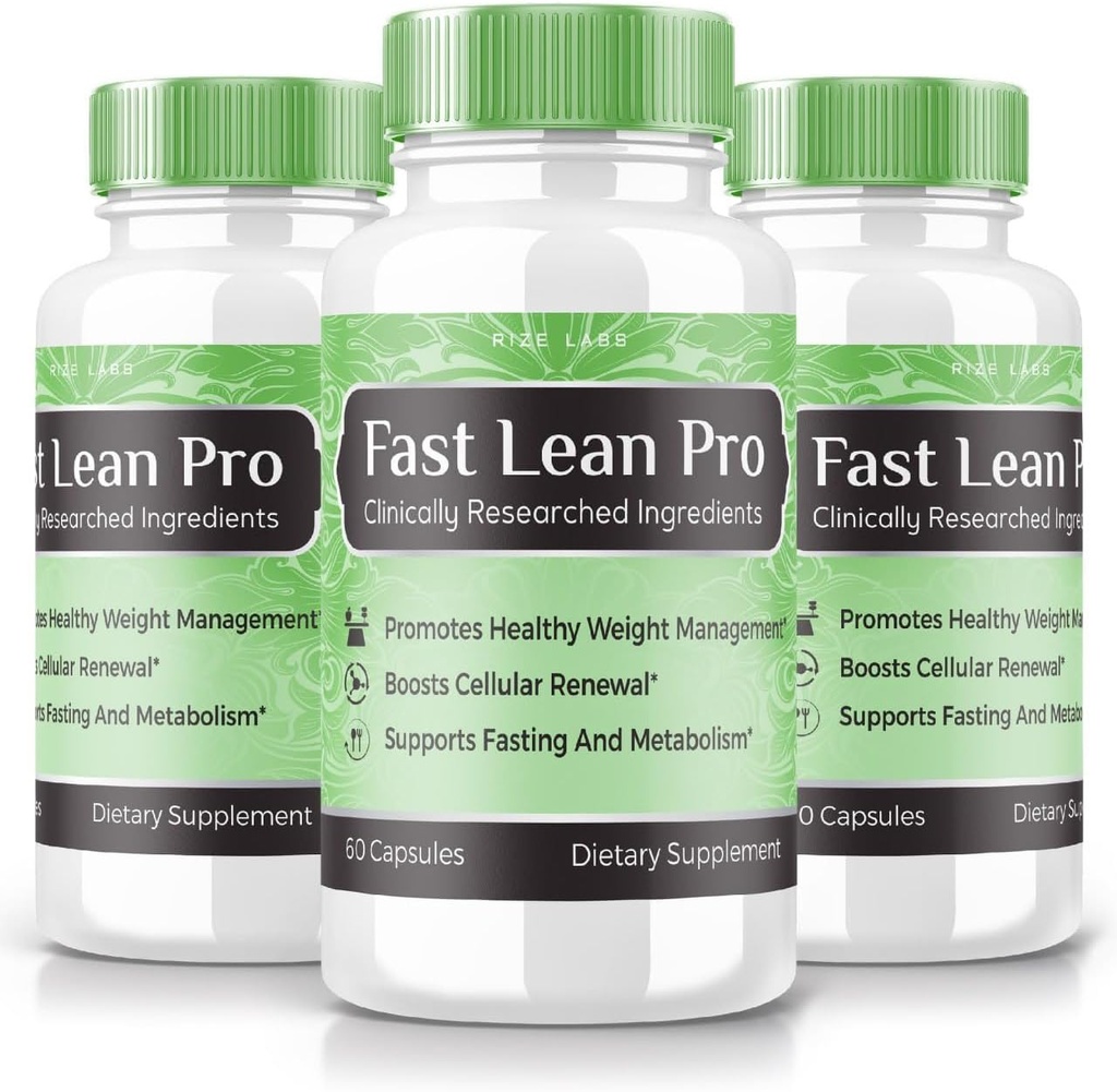rize labs - Fast Lean Pro Nahrungsergänzungsmittel, Advanced Formula Capsules for Extra Strength, Non GMO, Promotes Healthy Weight Management (180 Kapseln) (Official Pack of 3)