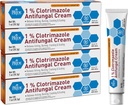 MED PRIDE Crème antifongique Clotrimazole 1 pour cent traite le pied de l'athlète Jock Ditch Ringworm Soulage la démangeaison Traitement de soins de la peau brûlant pour bébé 4 Pack