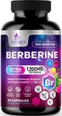 Berberina HCL 1200mg Supplemento - Berberina HCI Capsule Integratore ad alto assorbimento per la salute del cuore e il supporto immunitario, ad alta resistenza, senza glutine, Vegan, pillole non OGM - 60 capsule vegetali