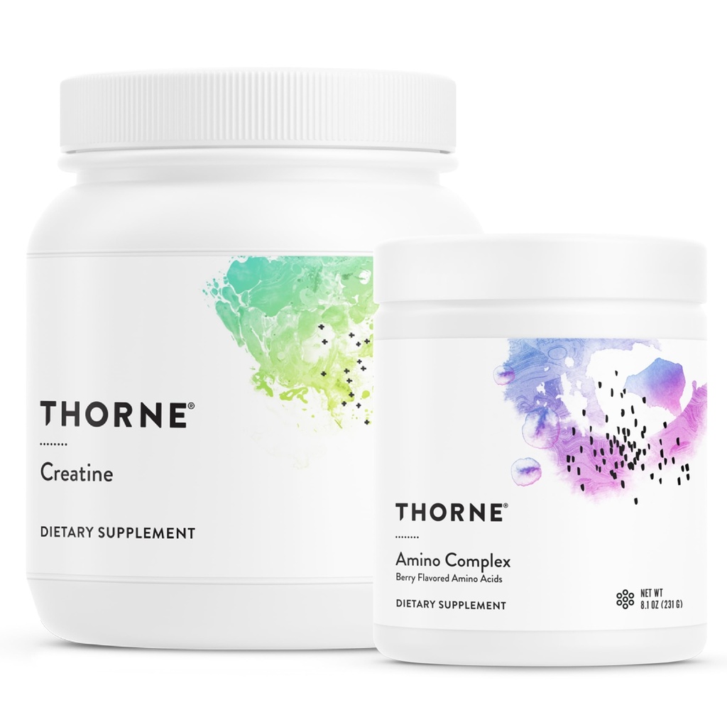 THORNE - Performance Power Duo - Amino Complex + Creatine Combo für Energie, Lean Muscle und Endurance - NSF zertifiziert für Sport - 30 bis 90 Servietten