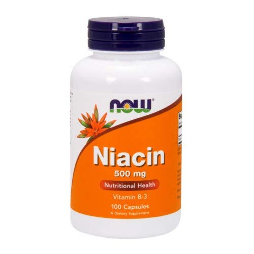 NOW Nahrungsergänzungsmittel, Niacin (Vitamin B-3) 500 mg, Essential B-Gruppe Vitamin*, Ernährungsgesundheit, 100 Kapseln