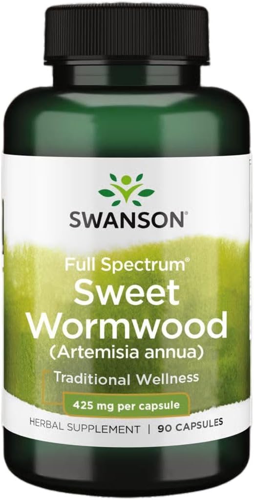 Swanson Sweet Wormwood - Kann GI Gut Health fördern, Microbial Balance & Digestive Health Support - Kräuterergänzung mit Artemisinin - (90 Kapseln, 425mg Jeder)