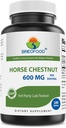 Brieofood Horse Chestnut Extract 600 mg pro Portion - 180 Tabletten - 3. Party Lab Getestet für Reinheit & Qualität - Unterstützt gesunde Zirkulation & Fluid Balance in den Beinen*