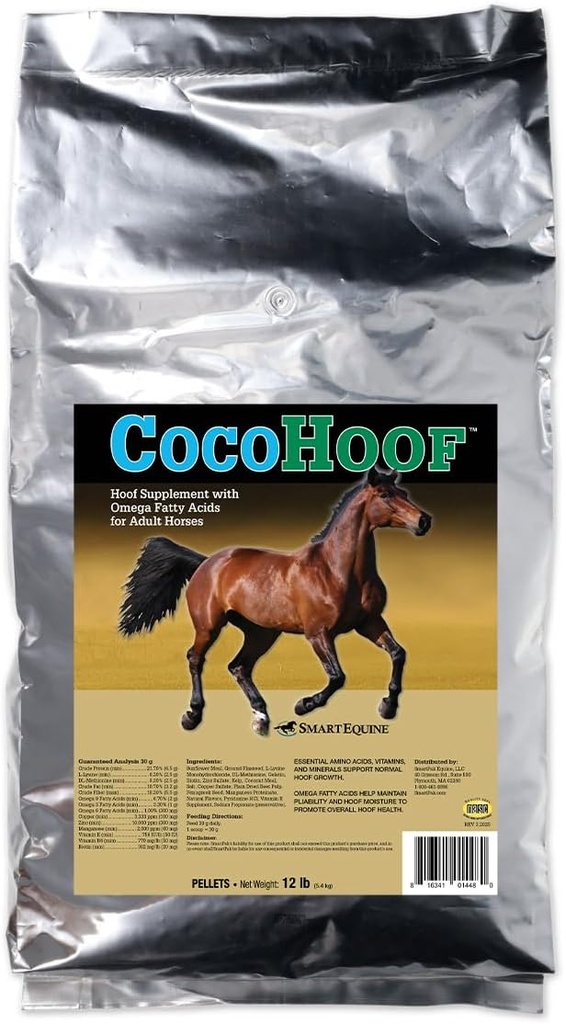 SmartEquine CocoHoof | Hoof Ergänzungen für Pferde | Biotin für Pferde Hooves | Pferde Vitamine und Mineralien Ergänzung | Bietet Aminosäuren, Fettsäuren und Vitamine | 12 LB