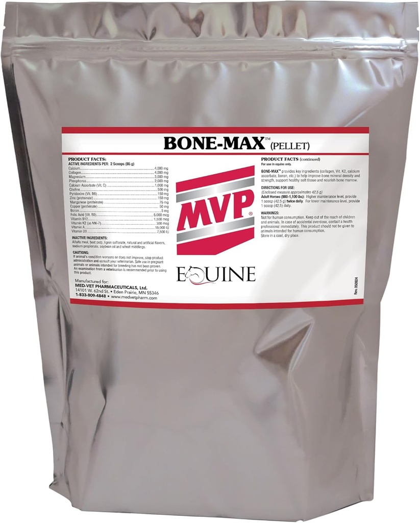 MVP Bone-Max Pulver für Pferdebein Gesundheit und Entwicklung - essentielle Nährstoffe für Performance und junge wachsende Pferde (6lb)